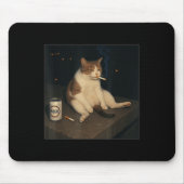 Cigarette Kitten Funny Smoking Cat Meme Stud  マウスパッド (正面)