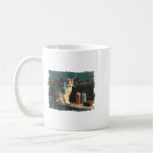 Cigarette Kitten Funny Smoking Cat Meme Stud Brain コーヒーマグカップ (左)