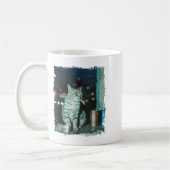 Cigarette Kitten Funny Smoking Cat Meme Stud Brain コーヒーマグカップ (左)