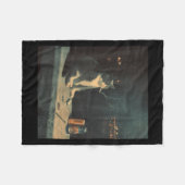 Cigarette Kitten Funny Smoking Cat Meme Stud Brain フリースブランケット (正面(横))