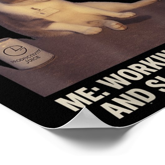 Cigarette Kitten Funny Smoking Cat Meme Work-life  ポスター (角)