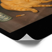 Cigarette Kitten Gen Z Joke Smoking Cat Meme Stud  ポスター (角)