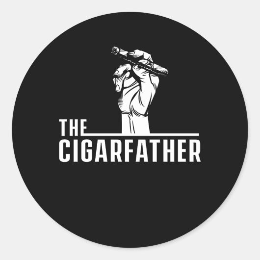 Cigarfather Cigar Smoker Humidor Cigars Lover Gift ラウンドシール (正面)