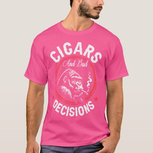 Cigars And Bad Decisions Small Black Tシャツ (正面)
