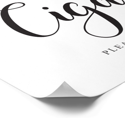 Cigars Sign. Free Complimentary Cigars Wedding ポスター (角)