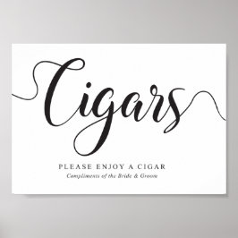 Cigars Sign. Free Complimentary Cigars Wedding ポスター
