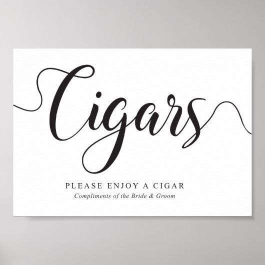 Cigars Sign. Free Complimentary Cigars Wedding ポスター (正面)