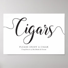 Cigars Sign. Free Complimentary Cigars Wedding ポスター