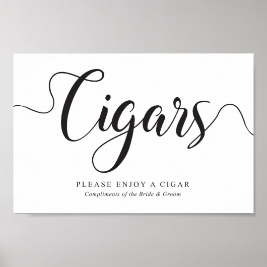 Cigars Sign. Free Complimentary Cigars Wedding ポスター (正面)