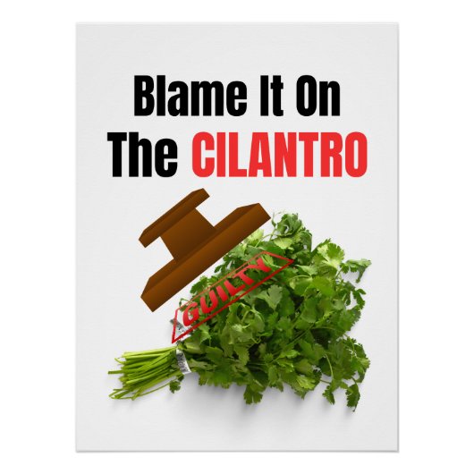 Cilantroにそれを非難 – おもしろいアンチ-Cilantro ポスター (正面)