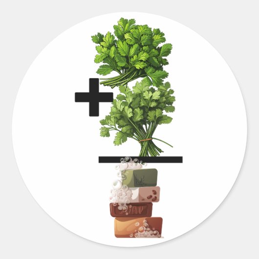 Cilantro Math - おもしろいアンチ-Cilantro ラウンドシール (正面)