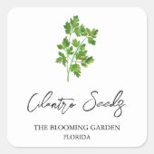 Cilantro Seedsラベル スクエアシール (正面)