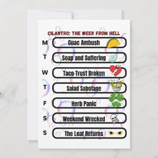 Cilantro - The Week from Hell おもしろいアンチ-Cilantro シーズンカード