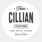 Cillianライフタイムパーソナライズされたメンバ名Cillian ラウンドシール (正面)