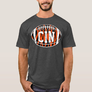 CINストライプのレトロ白 Tシャツ