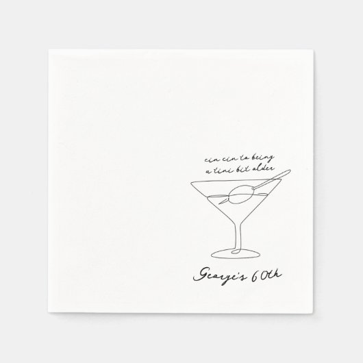 Cin Cin 50th Birthday Party, 80誕生日 スタンダードカクテルナプキン (正面)