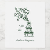 Cin Cin Cherub Hand Drawn Cupid wedding ワインラベル (シングルラベル)