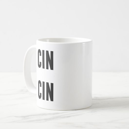 Cin Cin Typography コーヒーマグカップ (正面左)
