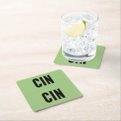 Cin Cin Typography スクエアペーパーコースター (インサイチュ)