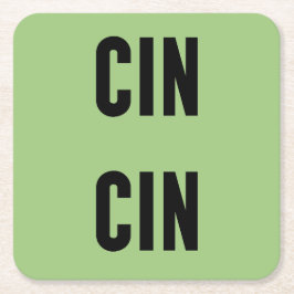Cin Cin Typography スクエアペーパーコースター
