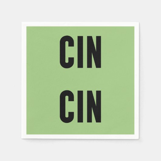 Cin Cin Typography スタンダードカクテルナプキン (正面)