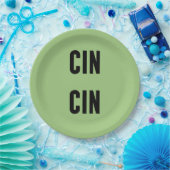 Cin Cin Typography ペーパープレート (パーティー)
