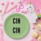 Cin Cin Typography ペーパープレート (パーティー)