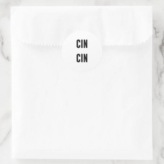 Cin Cin Typography ラウンドシール (バッグ)