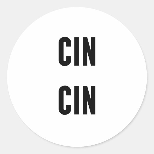 Cin Cin Typography ラウンドシール (正面)