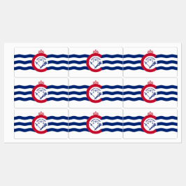 Cincinnati Cityの旗を持つ愛国的なラベル ラベル