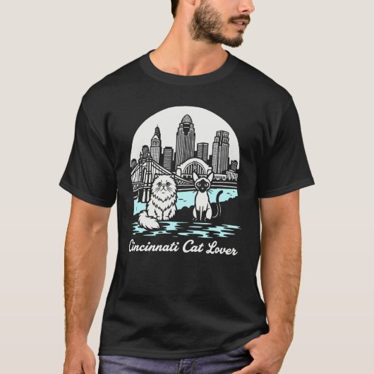 Cincinnati City Ohio Cat Lover Tシャツ (正面)