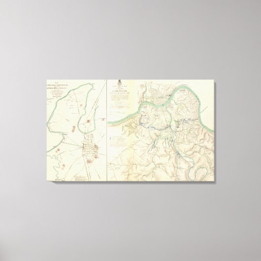 Cincinnati、Covington、Newport キャンバスプリント (正面)