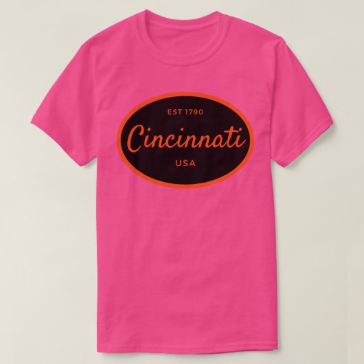Cincinnati OhioがUSAシャツステッカーGiを設立 Tシャツ (デザイン正面)