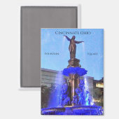 Cincinnati Ohio - Fountain Square Magnet マグネット (正面/裏面)