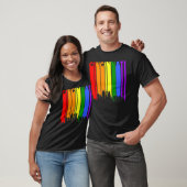 Cincinnati Ohio LGBTQ Gay Pride Rainbow Skyline Tシャツ (ユニセックス)