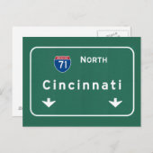 Cincinnati Ohio oh Interstate Highway Freeway : ポストカード (正面/裏面)