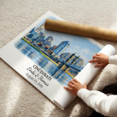 Cincinnati Ohio Poster, Watercolor, Custom ポスター