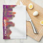 Cincinnati Ohio Skyline キッチンタオル (四つ折り)