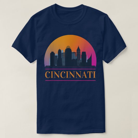 Cincinnati Ohio Skyline  Tシャツ (デザイン正面)