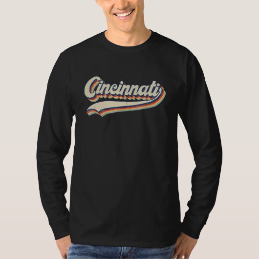 Cincinnati Ohio Throwback Vintage Classic Tシャツ (正面)