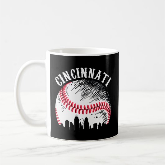Cincinnati Skyline City BaseballがGamedayで開催 コーヒーマグカップ (左)