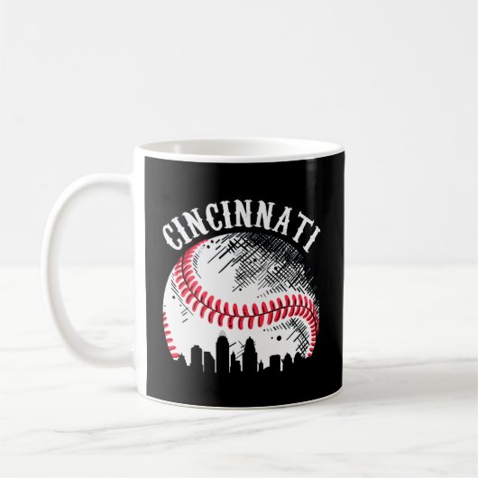 Cincinnati Skyline City BaseballがGamedayで開催 コーヒーマグカップ (左)