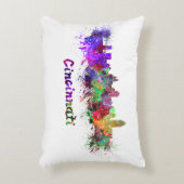 Cincinnati skyline in watercolor アクセントクッション (正面(垂直))