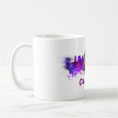 Cincinnati skyline in watercolor コーヒーマグカップ (左)