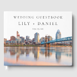Cincinnati Skyline Watercolor Wedding ゲストブック