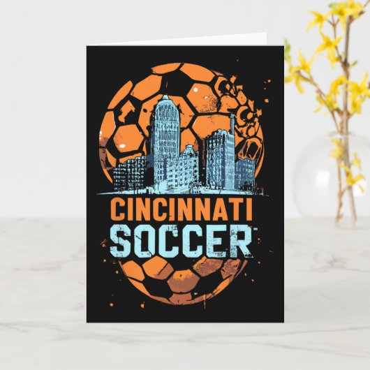 Cincinnati Soccer City Skyline Cool Cincy 513 カード (黄色い花)