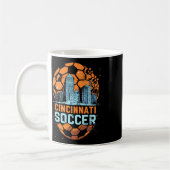 Cincinnati Soccer City Skyline Cool Cincy 513  コーヒーマグカップ (左)