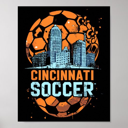 Cincinnati Soccer City Skyline Cool Cincy 513  ポスター (正面)