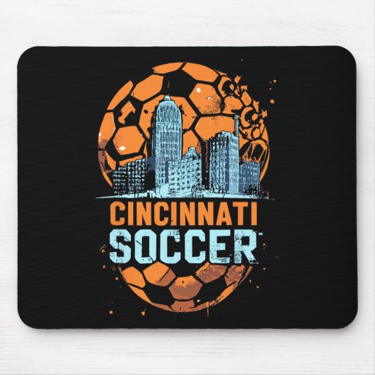 Cincinnati Soccer City Skyline Cool Cincy 513  マウスパッド (正面)