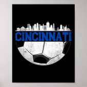 Cincinnati Soccer Distressed Cincy nati  ポスター (正面)